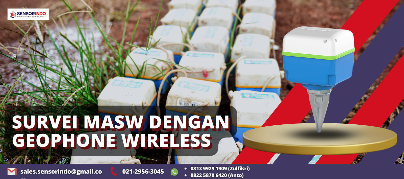 Survei MASW Dengan Geophone Wireless