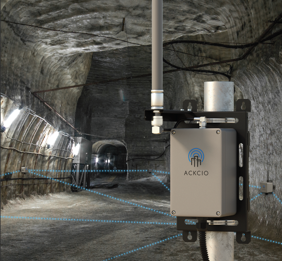 wireless data acquisition, monitoring tambang, tambang bawah tanah, mesh topology, sensor geoteknik, keselamatan tambang, monitoring real-time, digitalisasi tambang